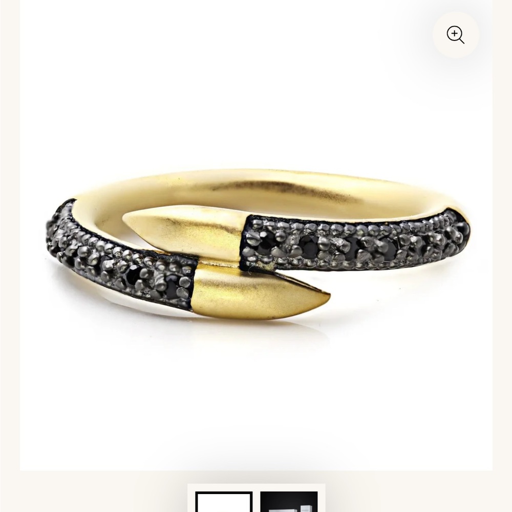 **Sold out** Freida Rothman Gold and Black pave embrace Ring